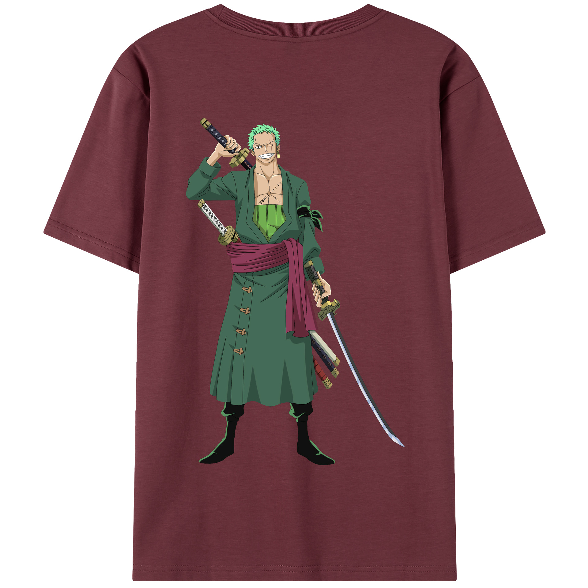 ワンピース ロロノア・ゾロ ONE PIECE Roronoa Zoro 綿100％半袖Tシャツ（背面プリント）